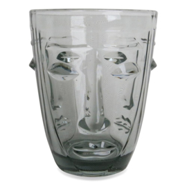 Opjet drinkglas visage grijs h10 x6 set/6