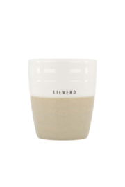 koffiemok lieverd wit/zand