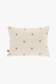kussen love 25x35cm antracietgrijs/goud