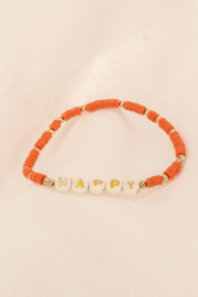 kralenarmbandje met tekst happy