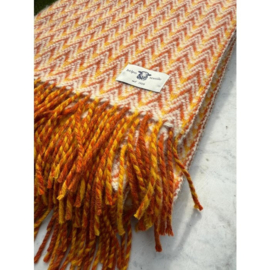 Wavy Herringbone Plaid - Special Vibrant Colors - 100% Wol 130x170