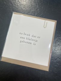 Kaartje: zo leuk dat er een kleintje geboren is