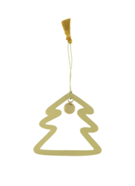Zusss keramieken hanger kerstboom goud