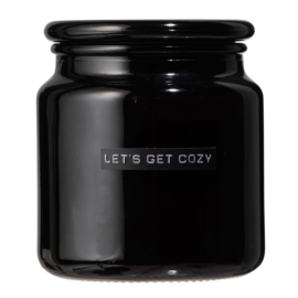 Wellmark Grote geurkaars zwart glas – Frisse linnen ‘Let’s get cozy’
