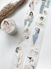 Kiss-cut Pet tape ROL  Night Time  Katkreates