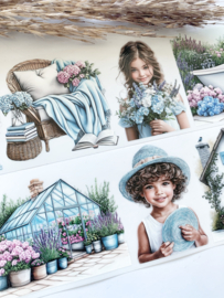 Lilac / Blue garden  Sample 2.5 meter