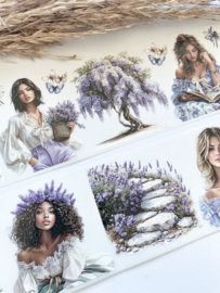Lilac / Blue garden  Sample 2.5 meter