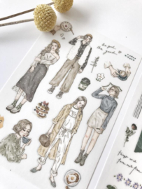 Geschetste meisjes rub-on stickers nummer 3