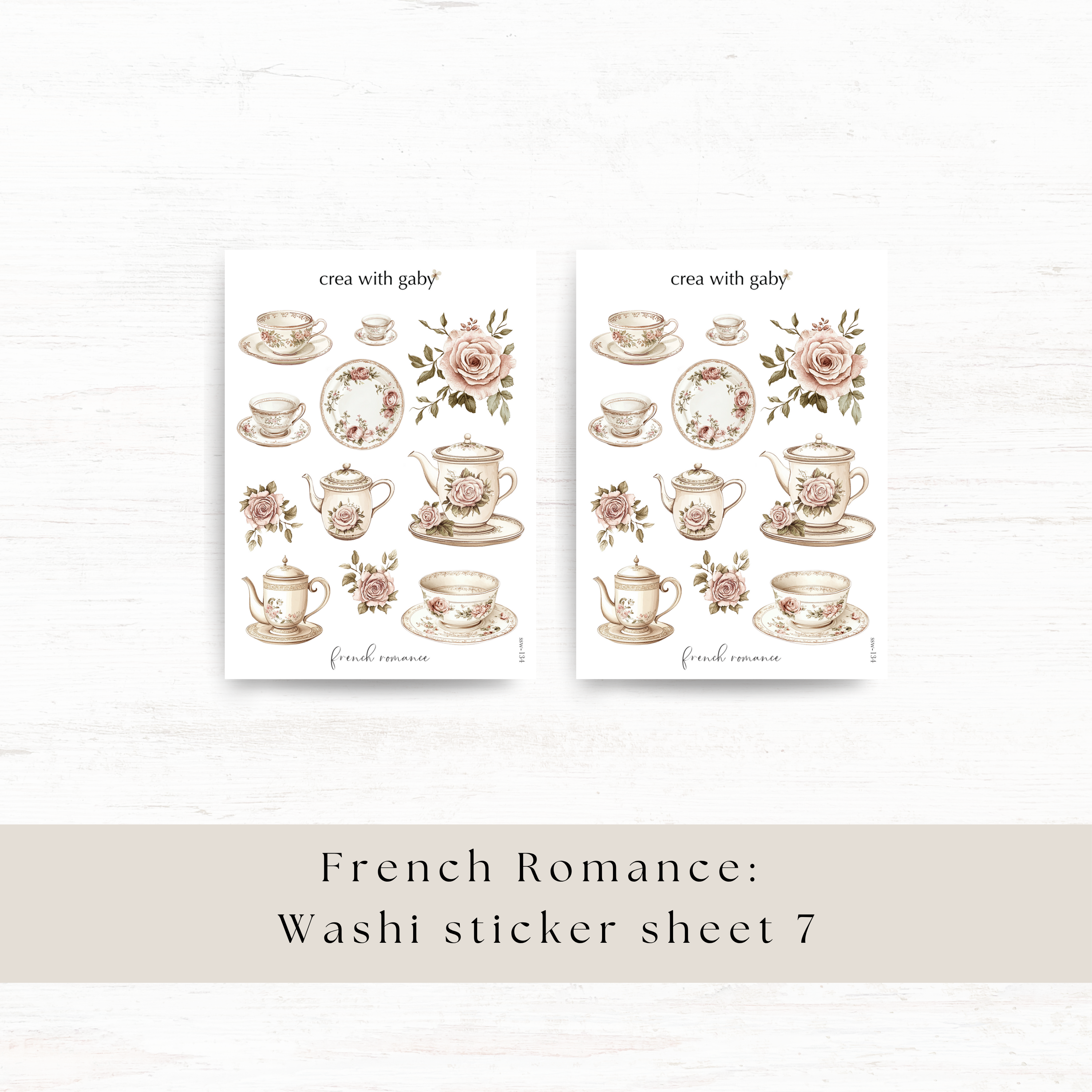 Crea wiht Gaby - Washi sticker - French Romance 7