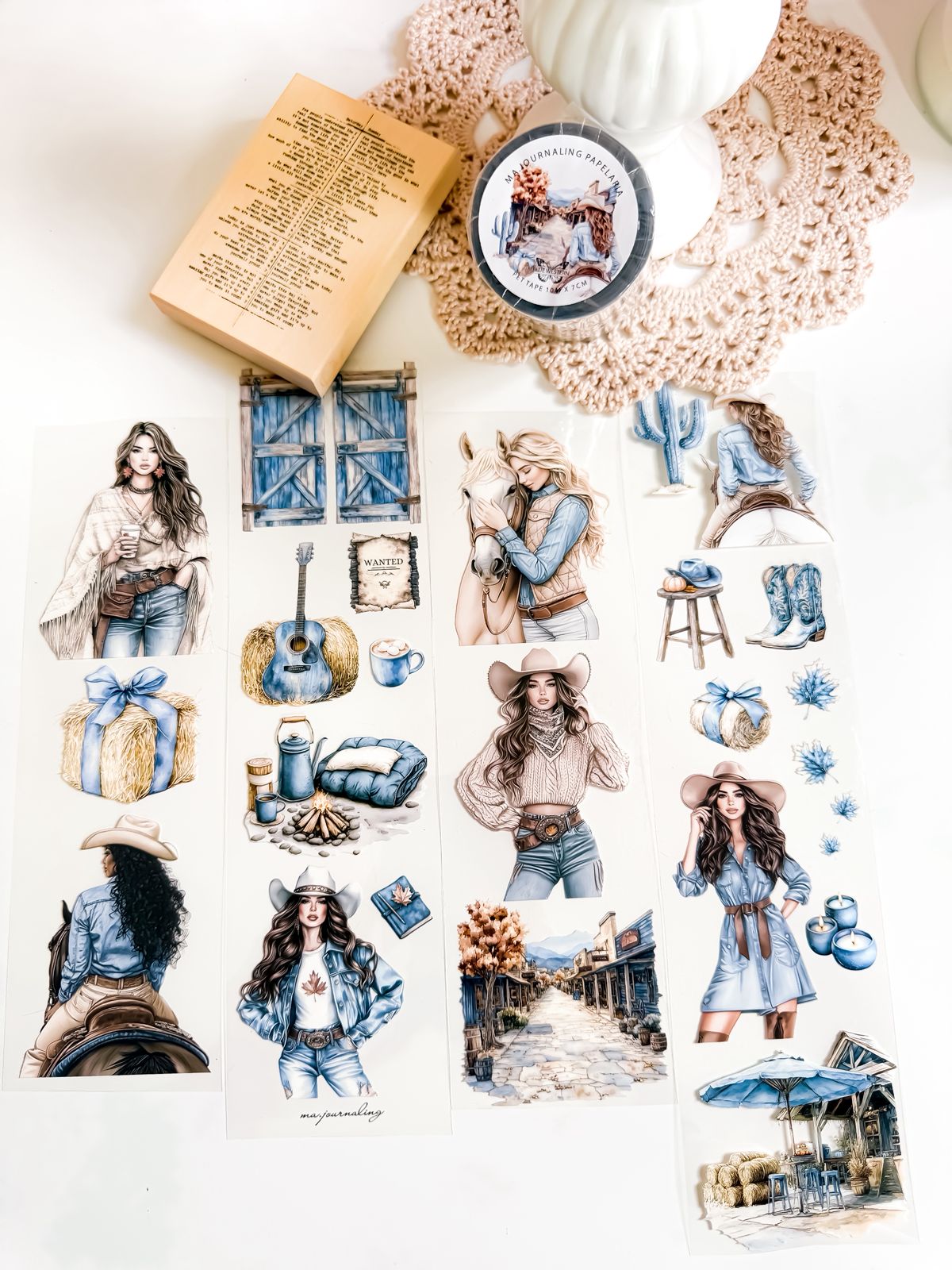 Ma.Journaling  Blue Western 3D Pet sample
