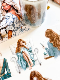 Ma.Journaling  Teal and Blue Festive Girls   Pet sample