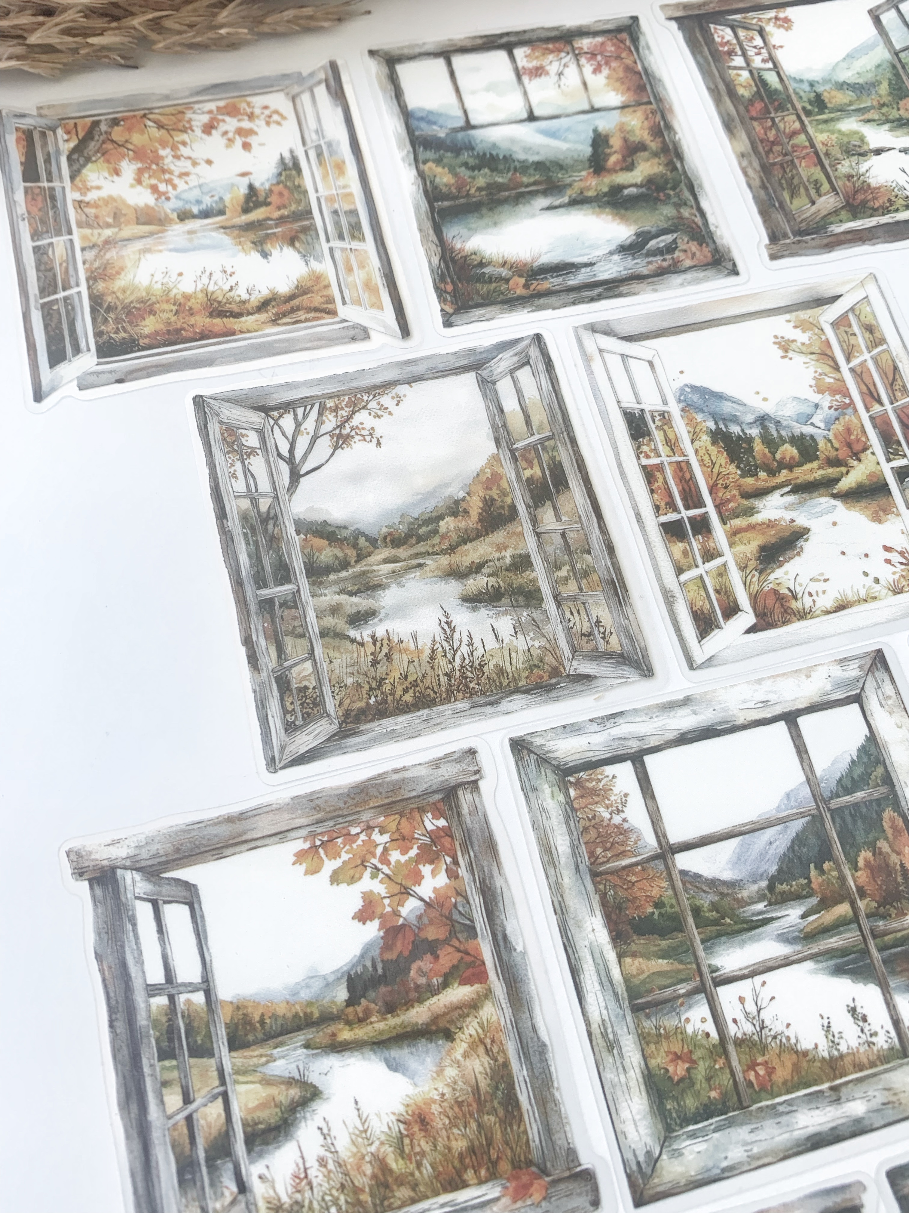 Pakketje Pet stickers Herfst ramen