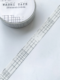 Washi tape Studio Lea - Thin Vintage Grid White