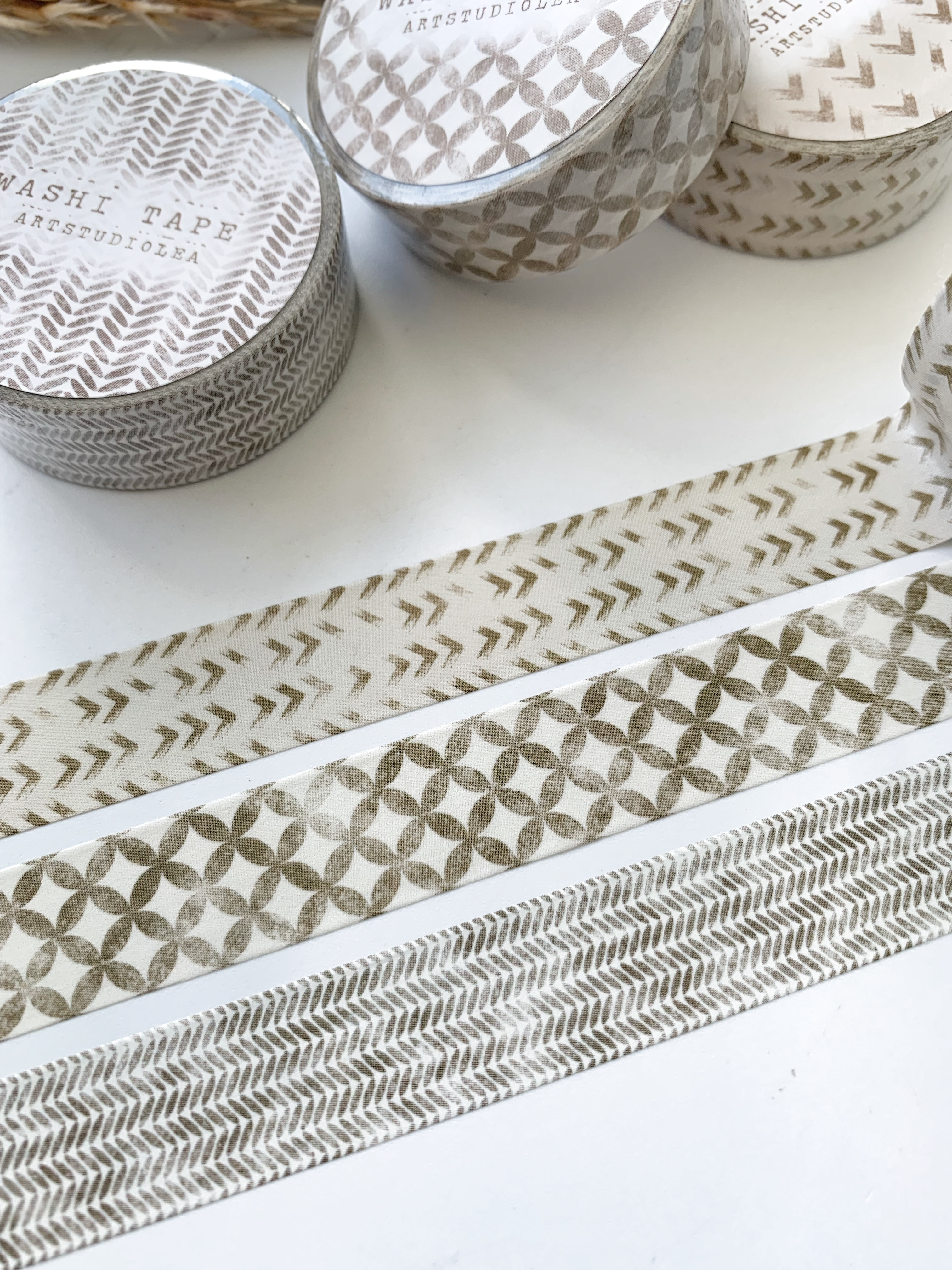 Washi tape Studio Lea -Setje Geometrical patterned zigzag/diamond/leaves