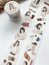 Kiss-cut Pet tape ROL  Fountain Pen Girlie Katkreates