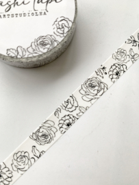 Washi tape Studio Lea - Vintage Whimsical Flower BLACK smal