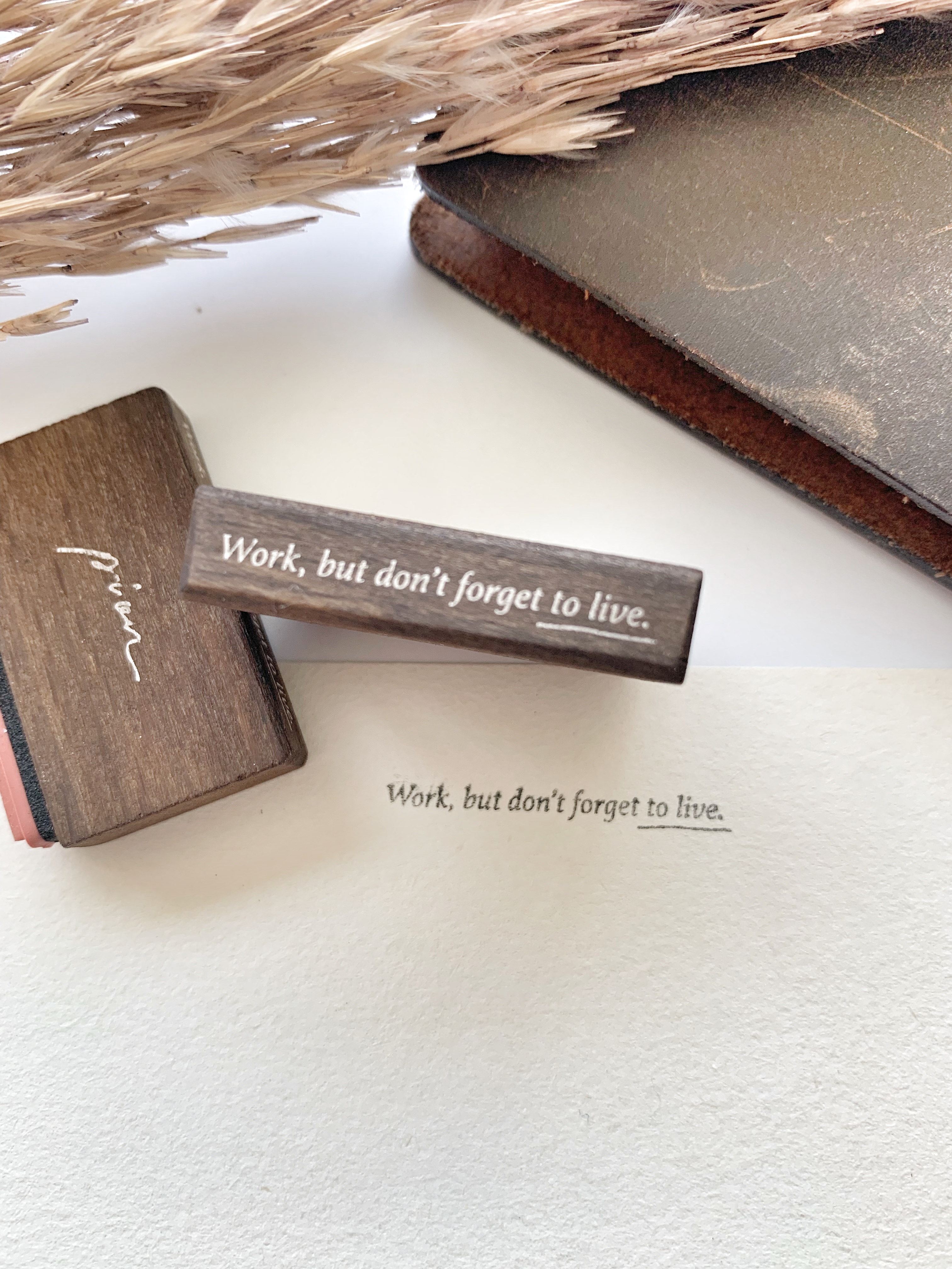 Pion stempel Work, but don't forget to live