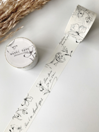 Washi tape Studio Lea -   Black and white floral ephemera
