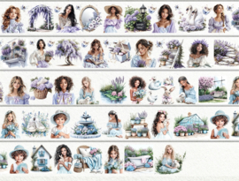 Lilac / Blue garden  Sample 2.5 meter