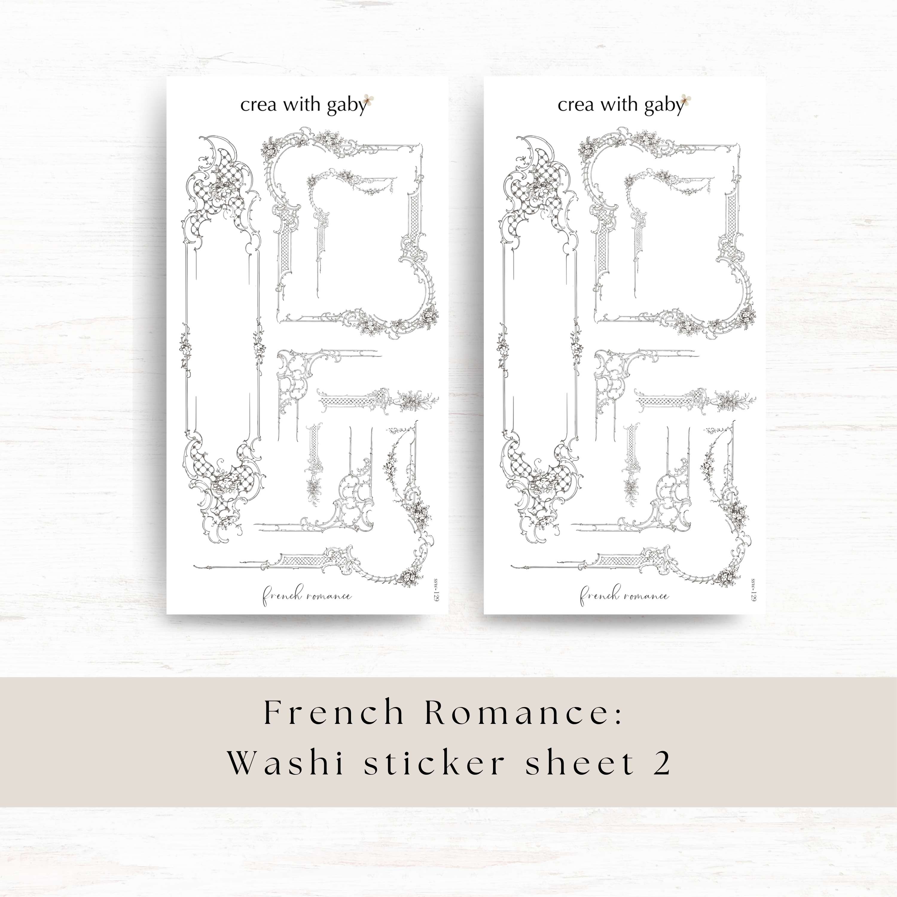 Crea wiht Gaby - Washi sticker - French Romance 2