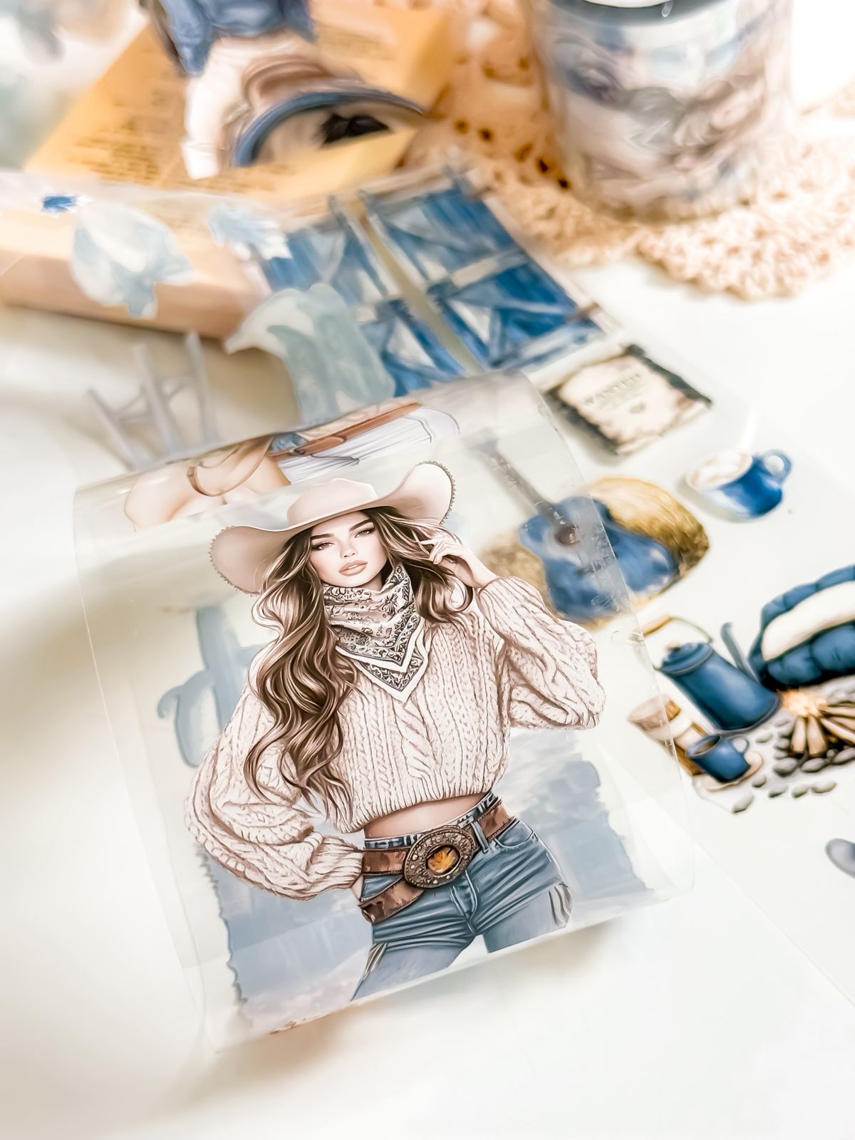 Ma.Journaling  Blue Western 3D Pet sample