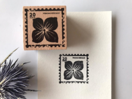 Postzegel stempel 'zwarte bloem'