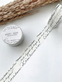 Washi tape Studio Lea -   Vintage handwriting 20mm White