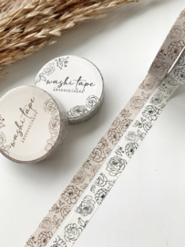 Washi tape Studio Lea - Vintage Whimsical Flower BLACK smal