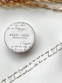 Washi tape Studio Lea - Black and White Handwriting 10mm