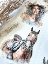 Cowgirl / Girl and spring meadow Sample 2.5 meter