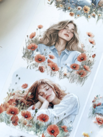 Cowgirl / Girl and spring meadow Sample 2.5 meter