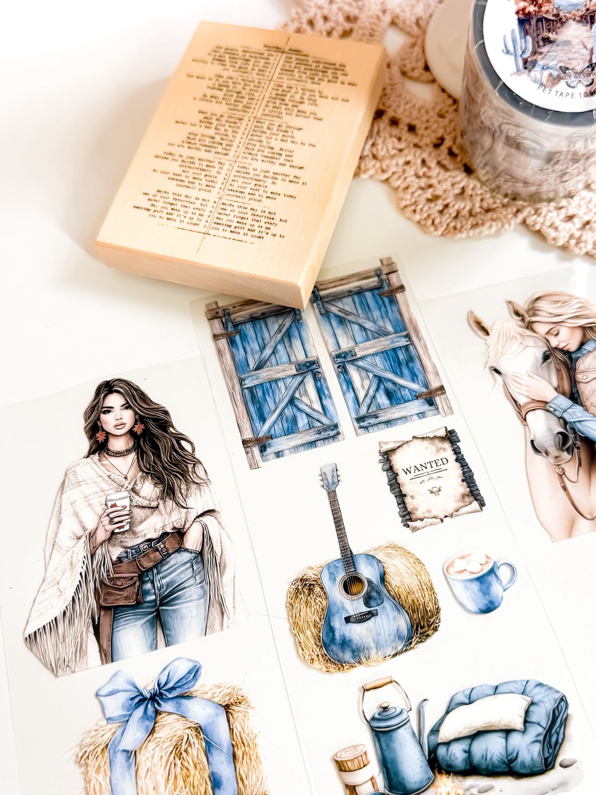 Ma.Journaling  Blue Western 3D Pet sample