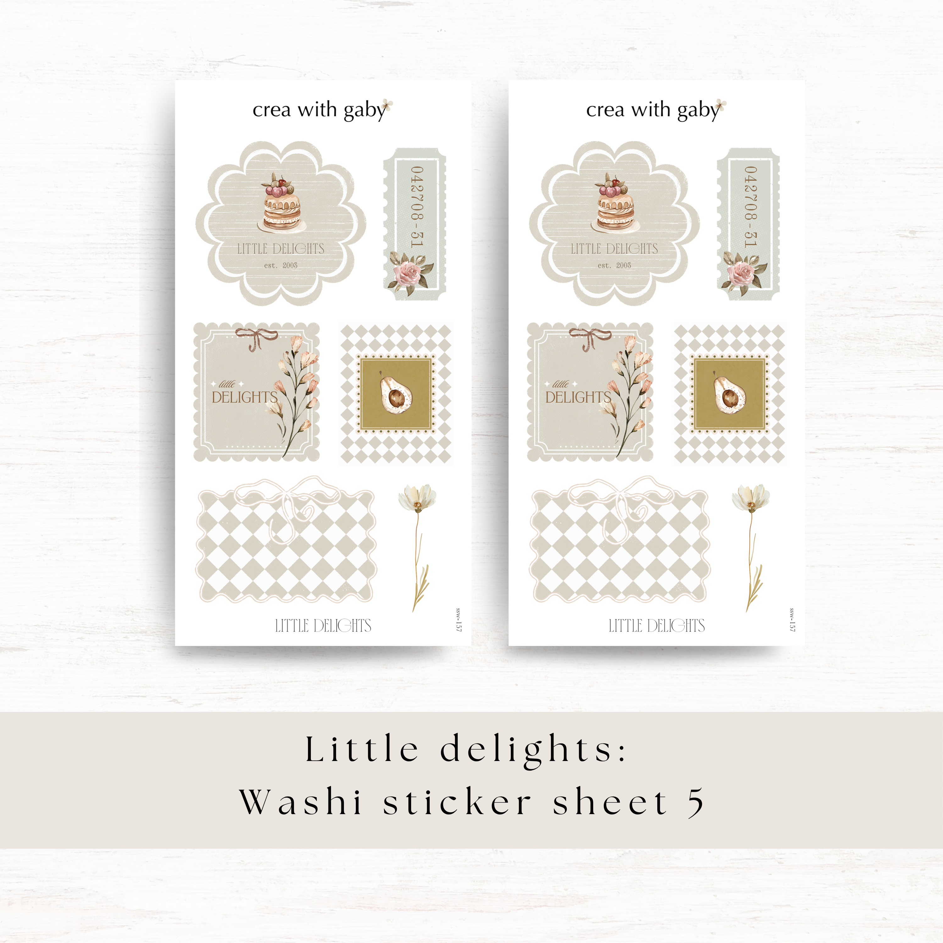 Crea wiht Gaby - Deco sticker - Little delights no 5