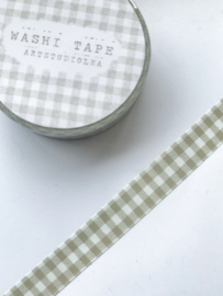 Washi tape Studio Lea - Thin soft colored gingham Olive