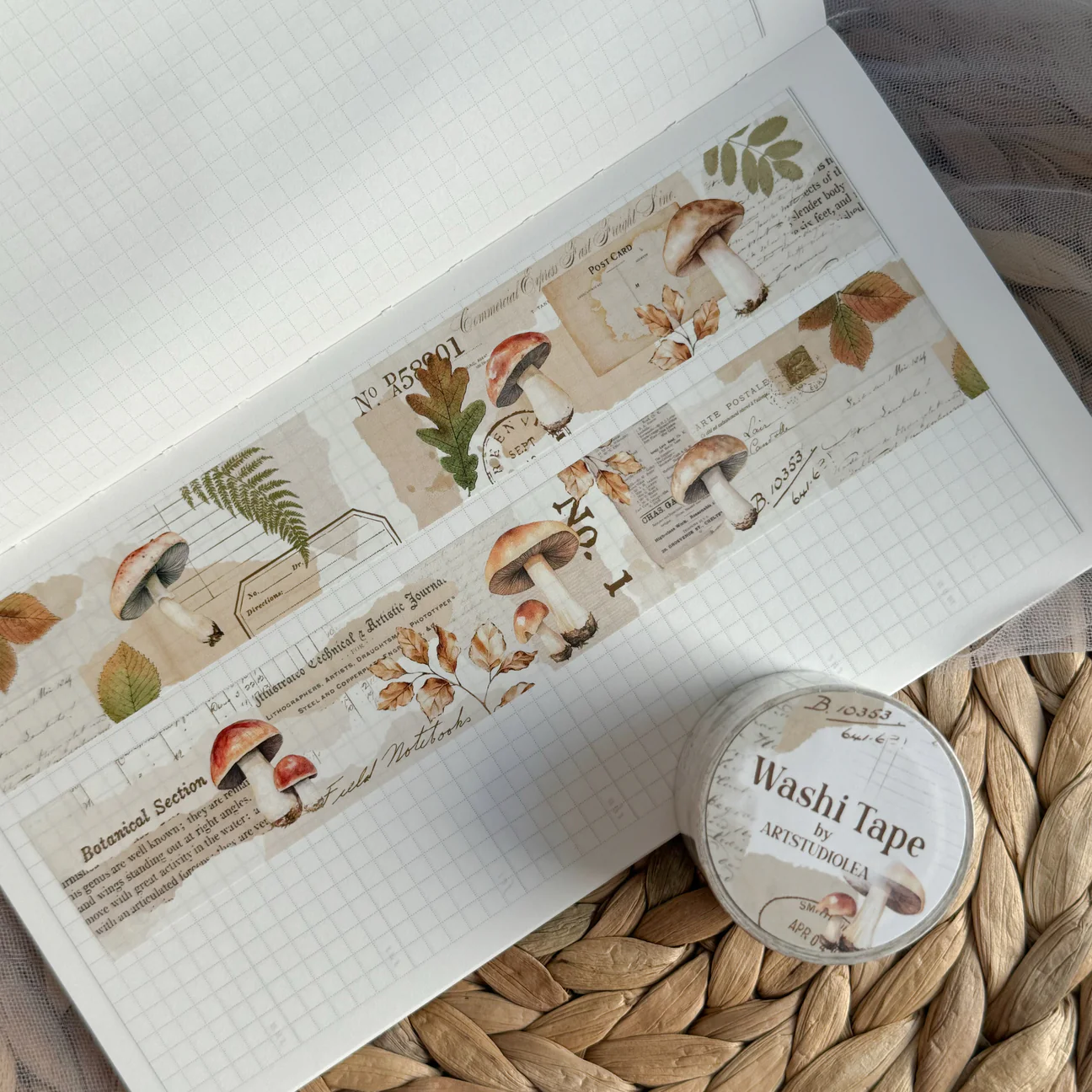 Washi tape Studio Lea    30mm Mushroom Collage