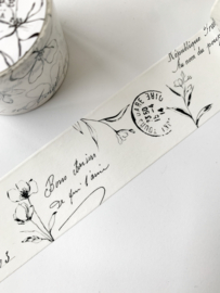 Washi tape Studio Lea -   Black and white floral ephemera