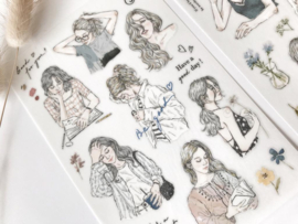 Geschetste meisjes rub-on stickers nummer 2