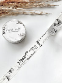 Washi tape Studio Lea - Vintage Collage Pattern WHITE