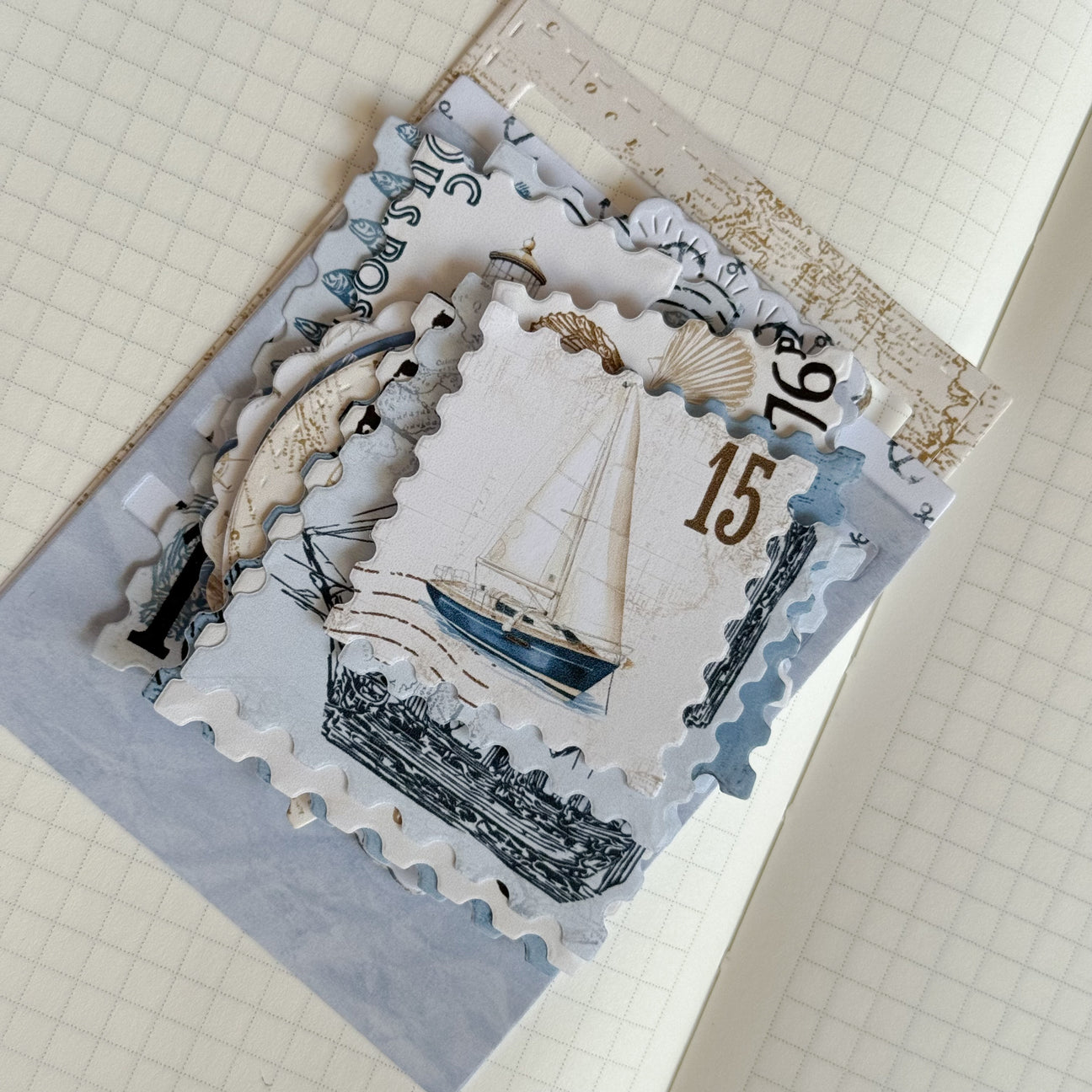 Studio by Lea - sticker pakketje  Nautical ephemera die cut
