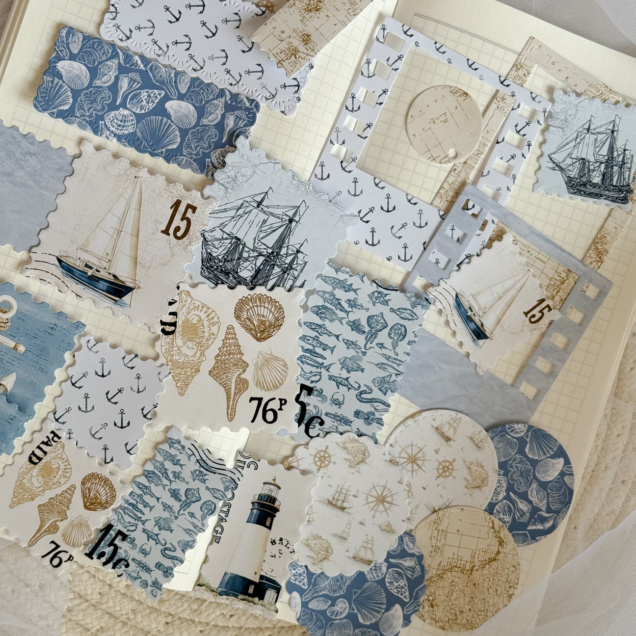 Studio by Lea - sticker pakketje  Nautical ephemera die cut