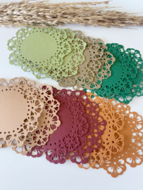 Pakketje Doily's in herfst kleuren