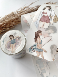 Kiss-cut Pet tape SAMPLE  Swim Time Katkreates