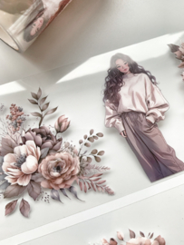 Pet tape Rol Bloemen / Girls Beige