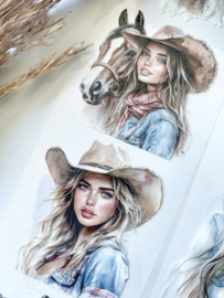 Cowgirl / Girl and spring meadow Sample 2.5 meter