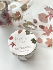 Note and Wish Pet tape Pressed Leaves