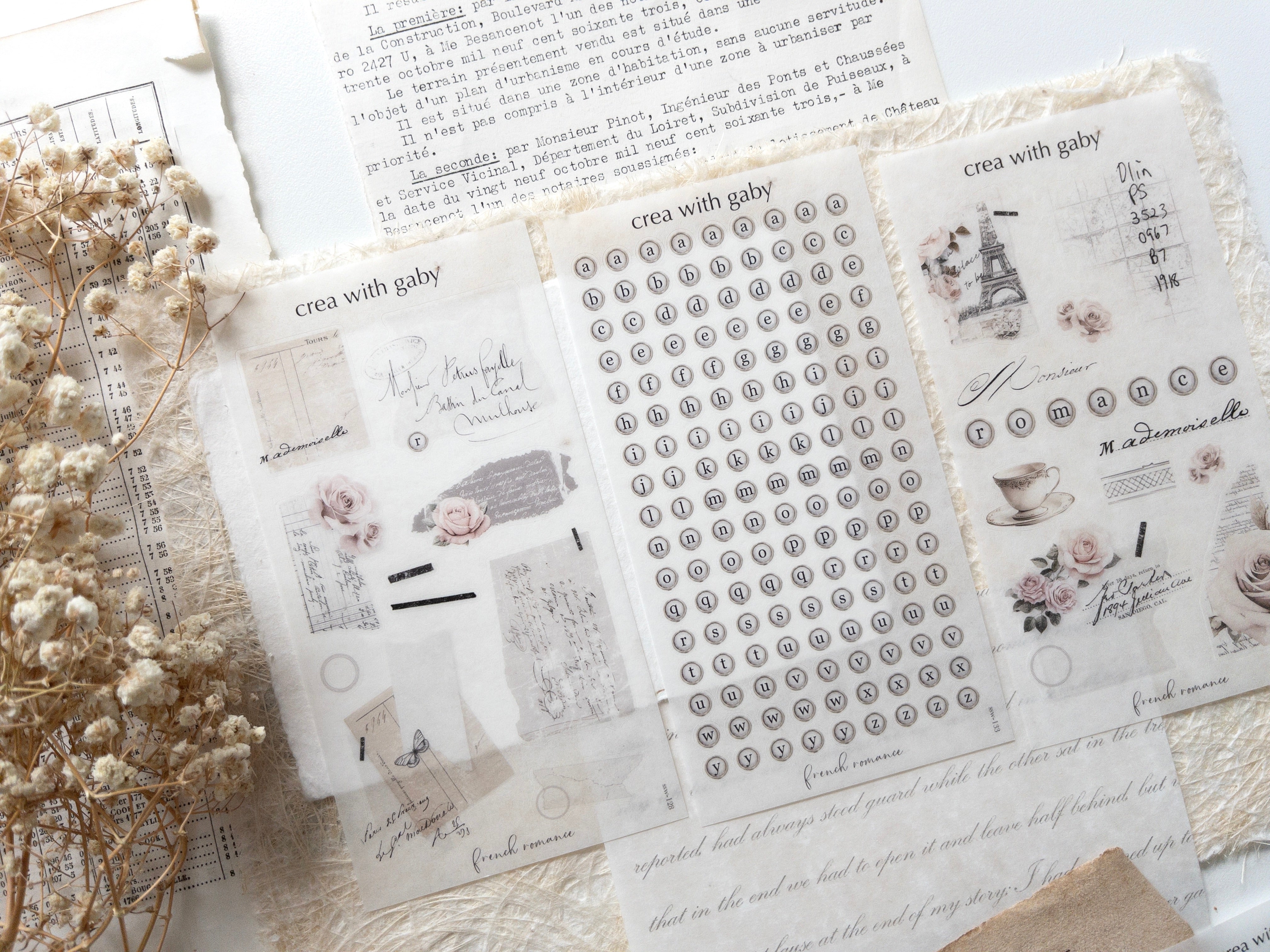 Crea wiht Gaby - Washi sticker - French Romance 8