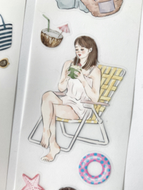 Kiss-cut Pet tape SAMPLE  Swim Time Katkreates