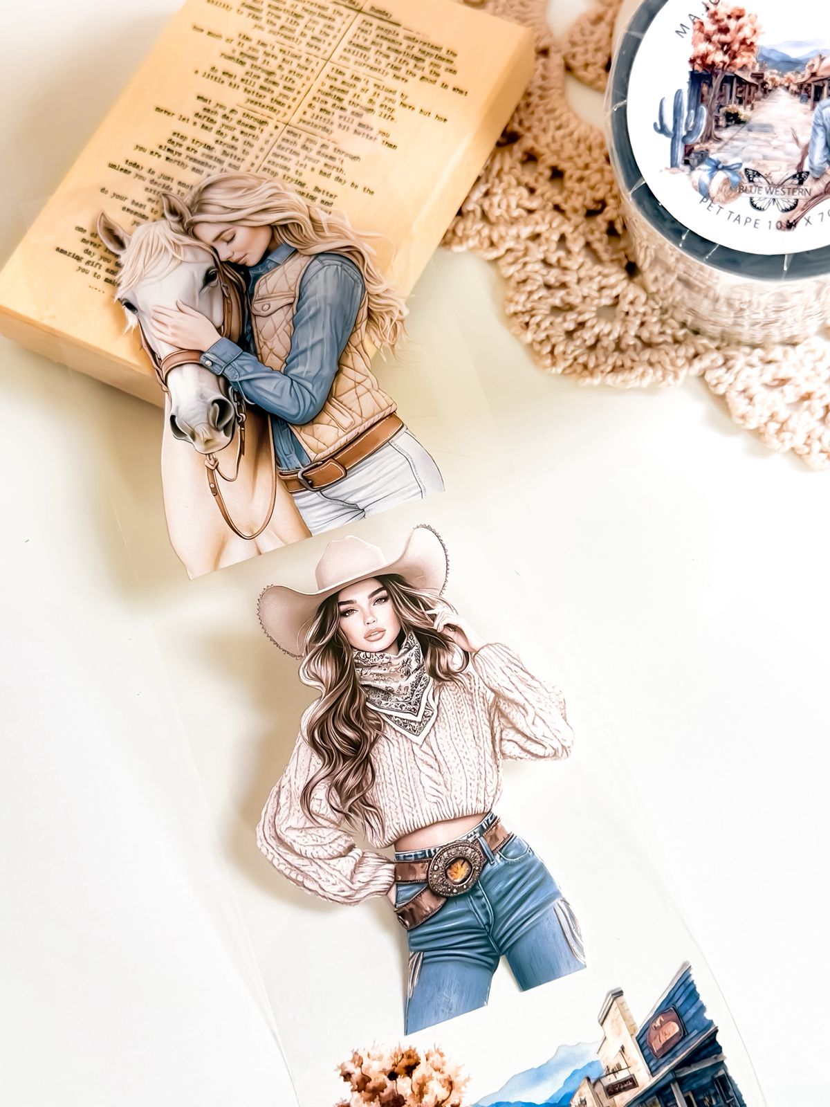 Ma.Journaling  Blue Western 3D Pet sample