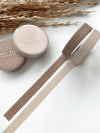 Washi tape Studio Lea - SETJE Soft Colored Grid DARK / LIGHT10mm