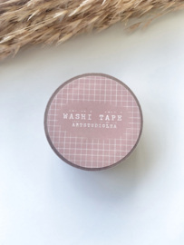 Washi tape Studio Lea - Vintage oud roze grid